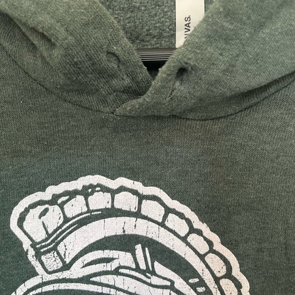 MSU Spartans College Hoodie Green White Large Cotton Blend - Picture 7 of 9